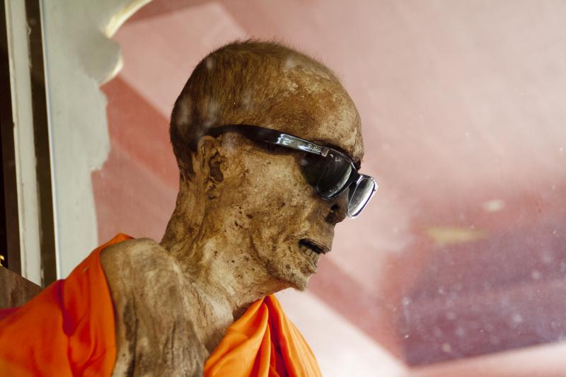 Mummified monk at Wat Kunaram
